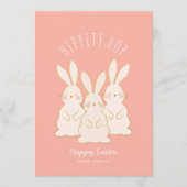 Geschikte Bunnies, aangepast paascadeLabel Feestdagenkaart (Voorkant)