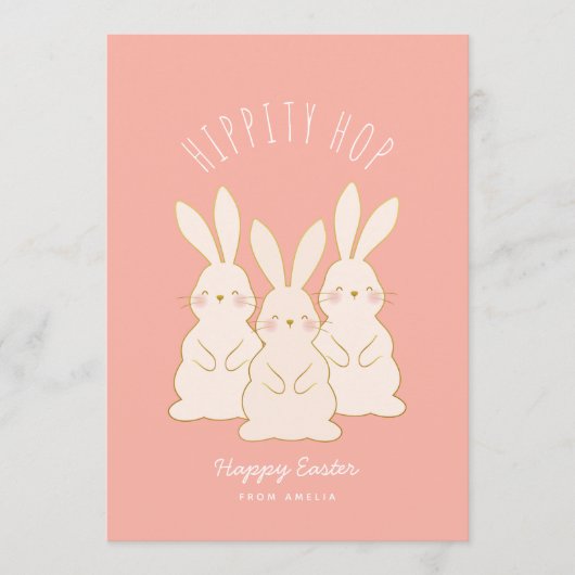 Geschikte Bunnies, aangepast paascadeLabel Feestdagenkaart (Voorkant)