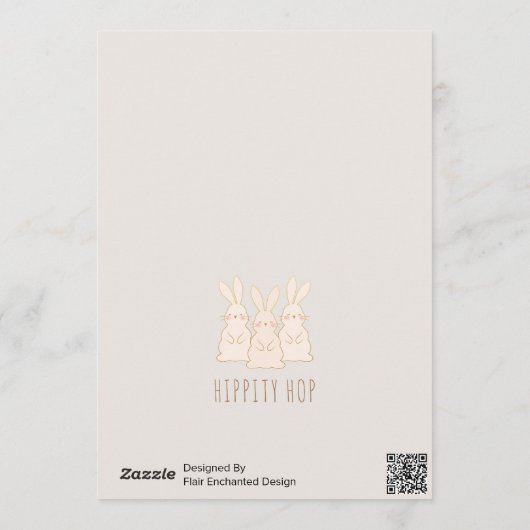 Geschikte Bunnies, aangepast paascadeLabel Feestdagenkaart (Achterkant)