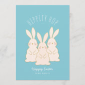 Geschikte Bunnies, aangepast paascadeLabel Feestdagenkaart (Voorkant)