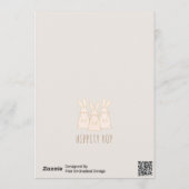 Geschikte Bunnies, aangepast paascadeLabel Feestdagenkaart (Achterkant)