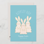 Geschikte Bunnies, aangepast paascadeLabel Feestdagenkaart (Voorkant / Achterkant)