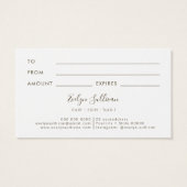 Geschikte cadeaukaart voor details visitekaartje (Achterkant)