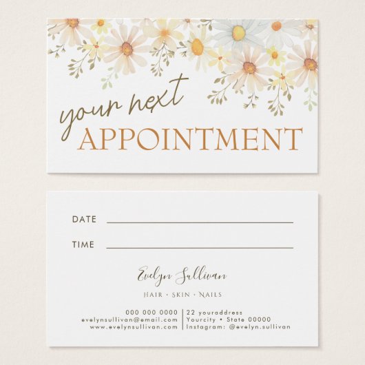 Geschikte daisies Appointment Card Visitekaartje (Voorkant /achterkant)