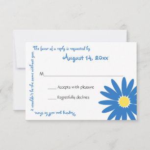 Geschikte Daisy Message Text Response Card RSVP Kaartje