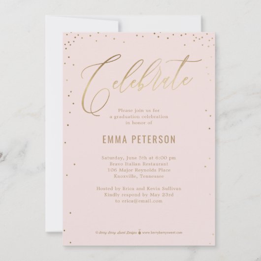 Geschikte, EDITABLE Afstuderen-uitnodiging Kaart (Achterkant)