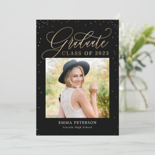 Geschikte, EDITABLE Afstuderen-uitnodiging Kaart (Staand voorkant)