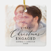 Geschikte eerste kerstcadefoto keramisch ornament (Voorkant)