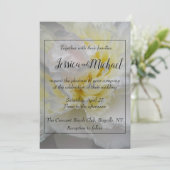 Geschikte gele en witte pony roos bruiloft uitnodi kaart (Staand voorkant)