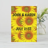 GESCHIKTE INVITATIES MET EEN ZONLOWER WEDDING KAART (Staand voorkant)