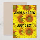 GESCHIKTE INVITATIES MET EEN ZONLOWER WEDDING KAART (Voorkant / Achterkant)