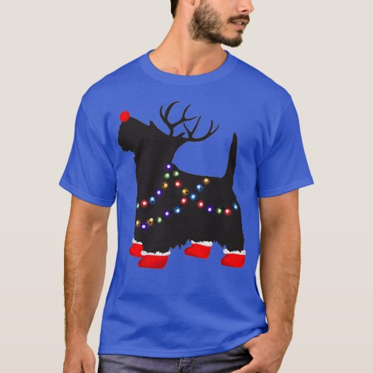 Geschikte kerstverlichting met Pajama Scottie Dog T-shirt (Voorkant)