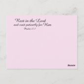 Geschikte lentebloesem met bijbelbericht briefkaart (Achterkant)