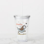 Geschikte quail cartoon illustratie acryl drinkbeker (Voorkant)