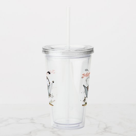 Geschikte quail cartoon illustratie acryl drinkbeker (Rechts)
