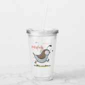 Geschikte quail cartoon illustratie acryl drinkbeker (Achterkant)