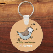 Geschikte quail cartoon illustratie sleutelhanger (Voorkant)