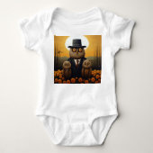 Geschikte Uil en Nakomelingen in een Oranje scheme Romper (Voorkant)