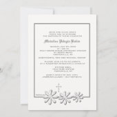 Geschikte White Daisies Photo Invitation Kaart (Achterkant)