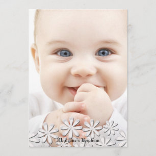 Geschikte White Daisies Photo Invitation Kaart