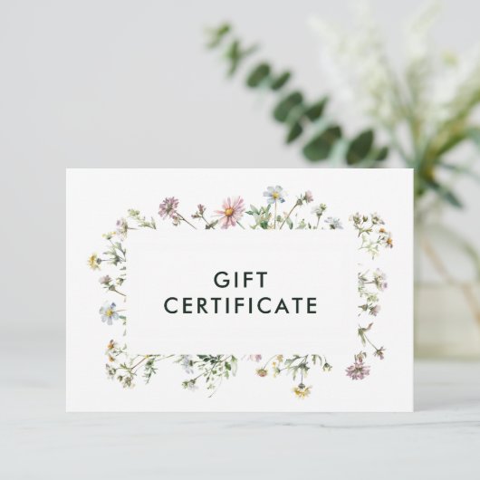 Geschikte wildbloemen Cadeaucertificaat (Staand voorkant)