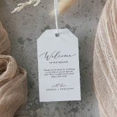 Geschikte zwarte kalligrafie Welkomstwoord Cadeaulabel