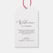 Geschikte zwarte kalligrafie Welkomstwoord Cadeaulabel (Voorkant)