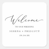 Geschikte zwarte kalligrafie Welkomstwoord Vierkante Sticker (Voorkant)