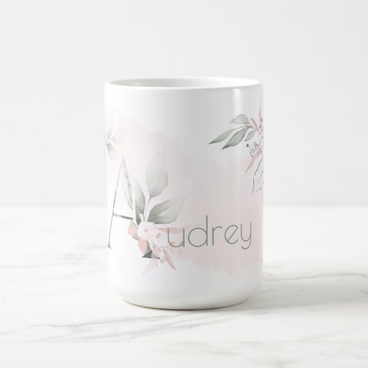 Geschikte zwarte roze monogram A Koffiemok (Center)