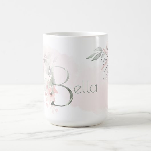 Geschikte zwarte roze monogram B Koffiemok (Center)