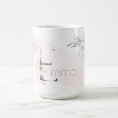 Geschikte zwarte roze monogram E Koffiemok (Center)