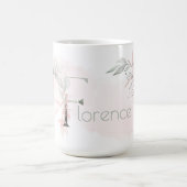 Geschikte zwarte roze monogram letter F Koffiemok (Center)