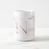 Geschikte zwarte roze monogram N Koffiemok (Center)