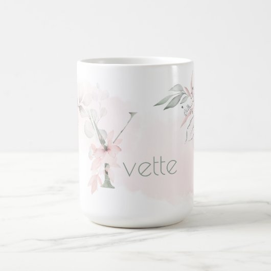 Geschikte zwarte roze monogram Y Koffiemok (Center)