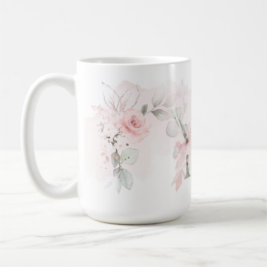 Geschikte zwarte roze monogram Y Koffiemok (Links)