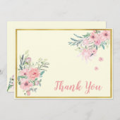 Geschikte zwarte roze rozen Dank je kaart (Voorkant / Achterkant)