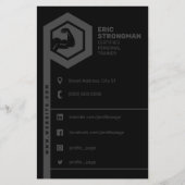 Geschiktheid geïnspireerd grijs en zwart flyer (Voorkant)
