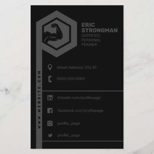 Geschiktheid geïnspireerd grijs en zwart flyer (Voorkant)