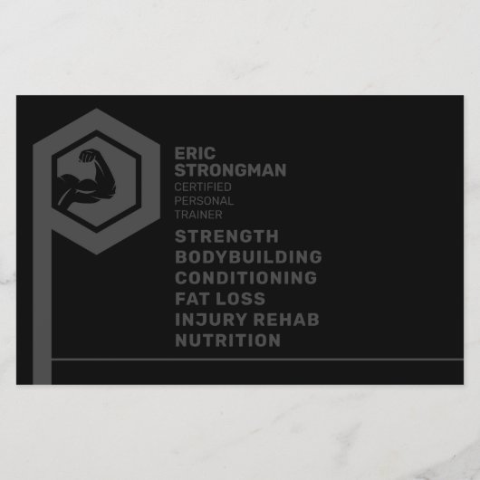 Geschiktheid geïnspireerd grijs en zwart flyer (Achterkant)