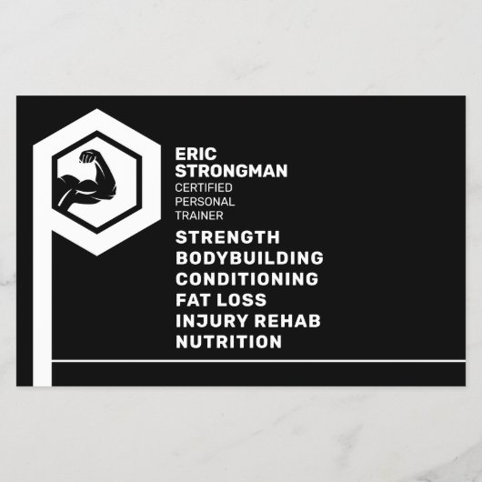 Geschiktheid geïnspireerd zwart flyer (Achterkant)