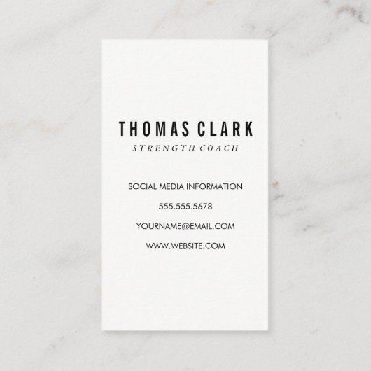 Geschiktheid gewicht Simple Black en White Visitekaartje (Achterkant)