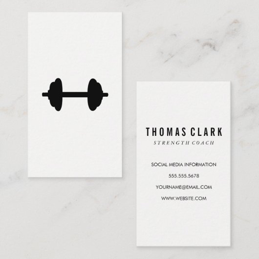 Geschiktheid gewicht Simple Black en White Visitekaartje (Voorkant / Achterkant)