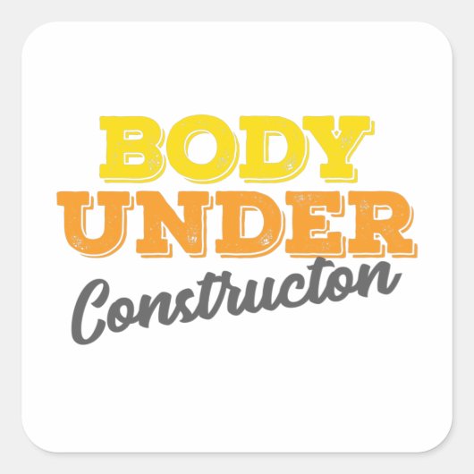 Geschiktheid Gym Gift Body onder constructietoeste Vierkante Sticker (Voorkant)