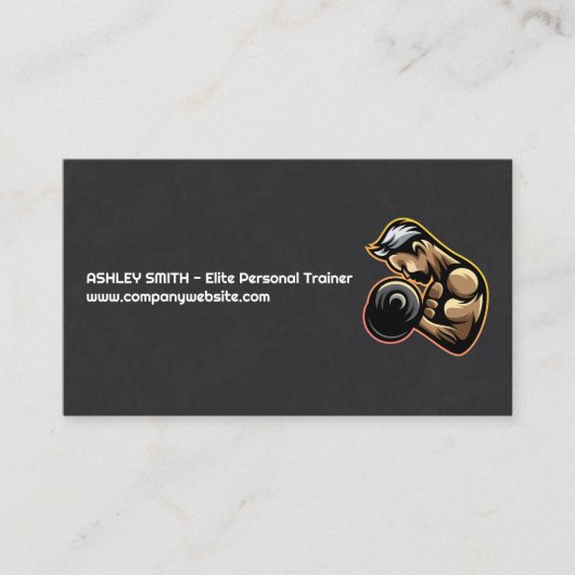 geschiktheid | Man krulgewicht Visitekaartje (Voorkant)