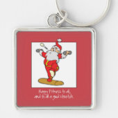 Geschiktheid oefent Kerstmis uit met de Kerstman Sleutelhanger (Voorkant)