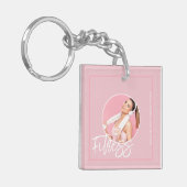 geschiktheid | Roze thema QR Code Sleutelhanger (Voorkant Links)