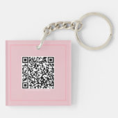 geschiktheid | Roze thema QR Code Sleutelhanger (Achterkant)