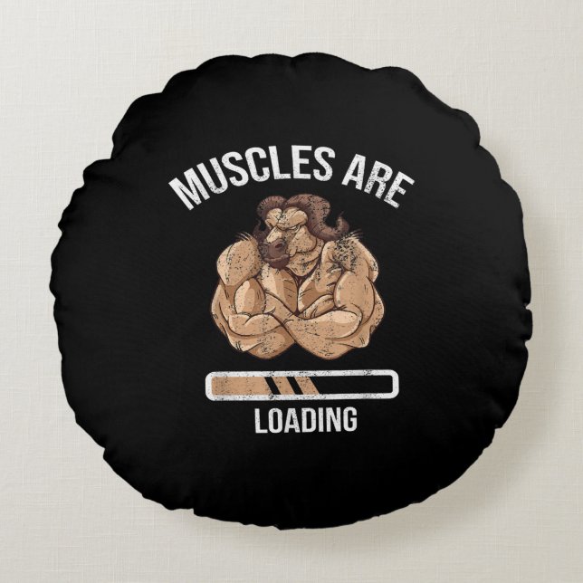 Geschiktheid Spierladingsbullock Ox Sport Gym Rond Kussen (Voorkant)