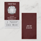 Geschiktheid Visitekaartje vrije week Kortingskaartje (Voorkant / Achterkant)