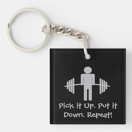 Geschiktheid voor gewichtstoename Gym Barbell Sleutelhanger (Voorkant)
